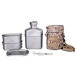 Boundless Voyage Cantina militar de titanio con bolsa...