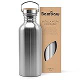 Bambaw Botella de Agua de Acero Inoxidable No Térmica,...