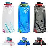 3 Piezas Botellas de Agua Plegable Plegable Flexible...